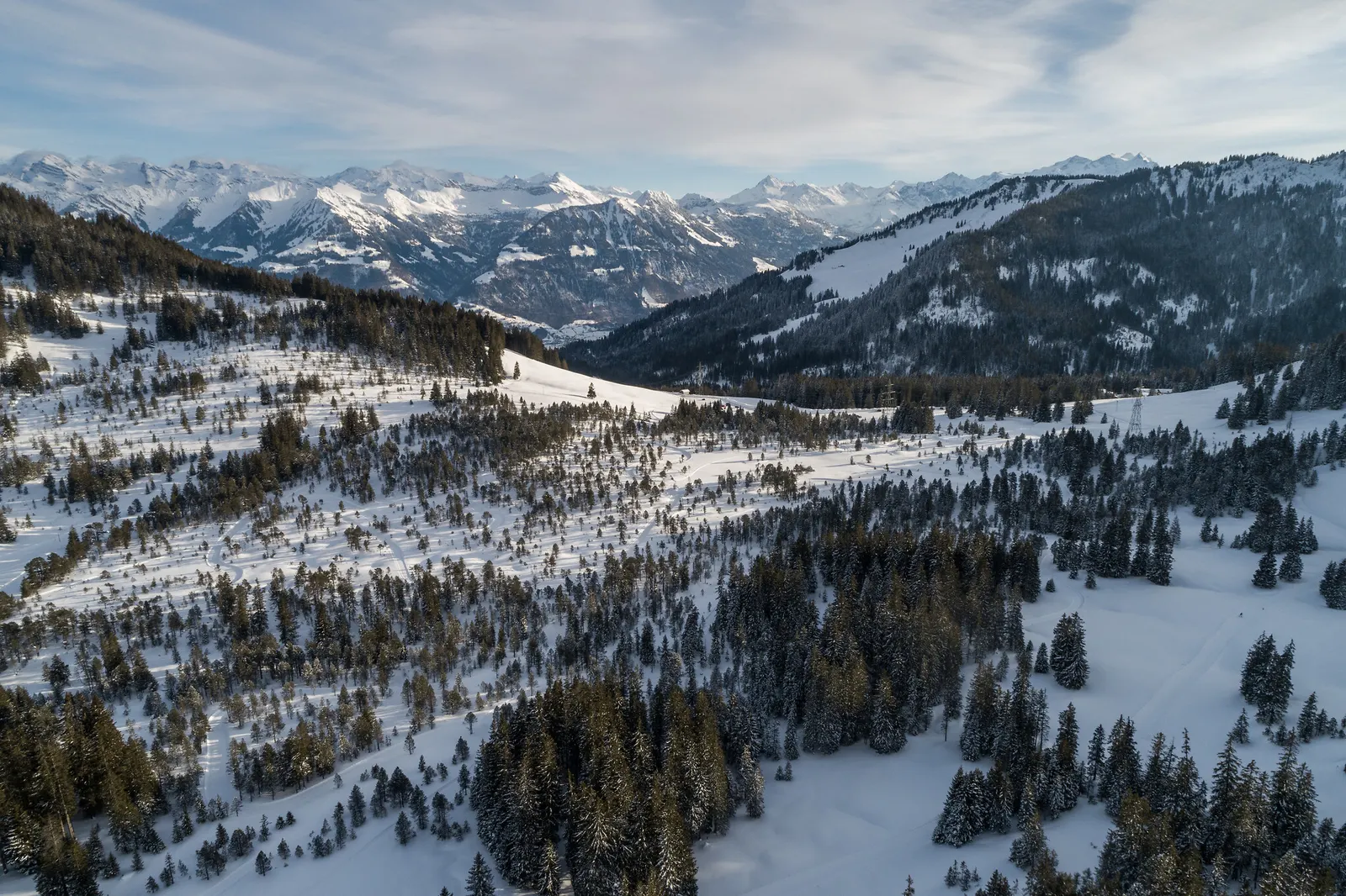 Winterlandschaft im Gebiet Langis-Glaubenberg oberhalb von Sarnen